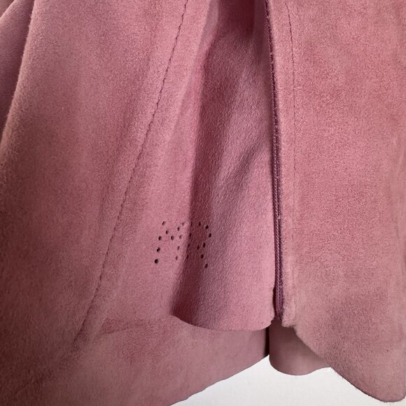 Marina Rinaldi Pink Suede Leather Jacket Shirt - Picture 11 of 14